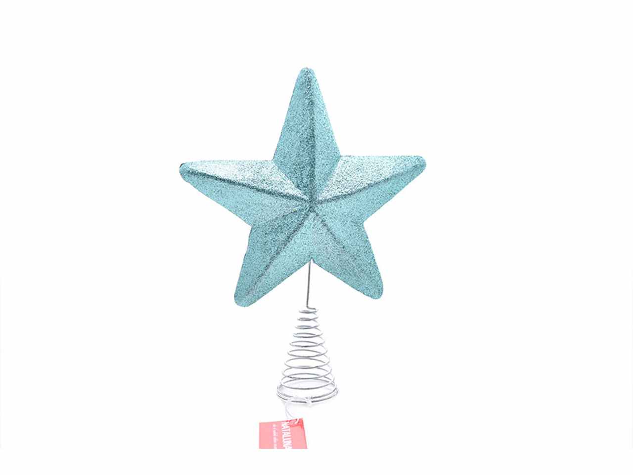 Puntale albero 26cm con glitter verde