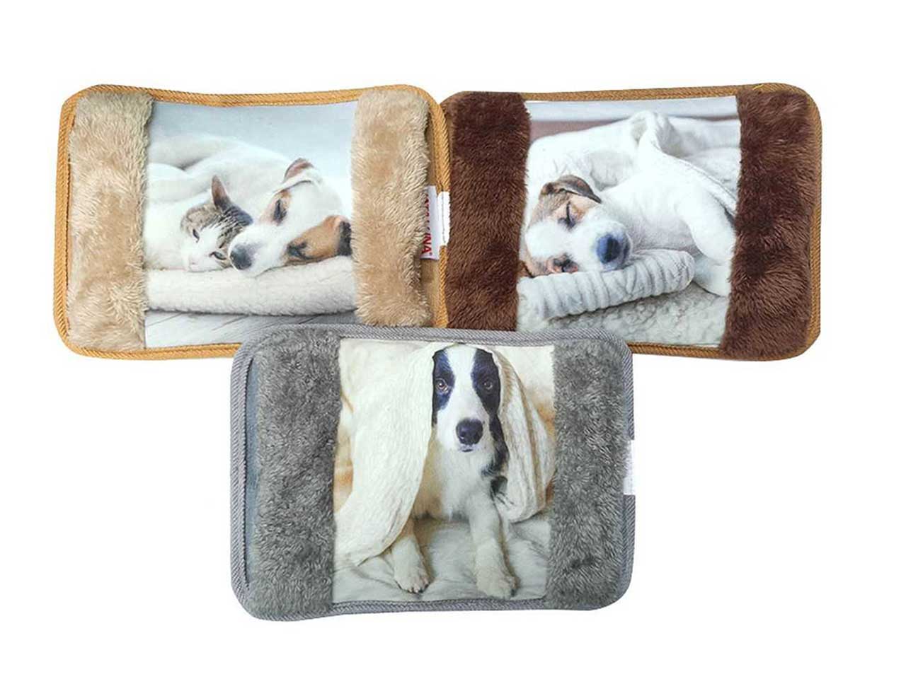 Borsa acqua calda con disegno cane in 3 assortimenti