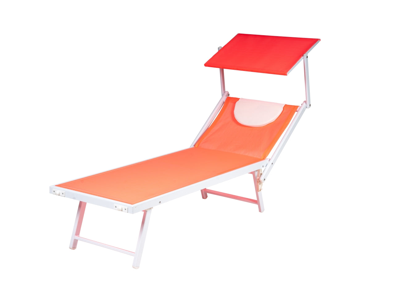 Lettino mare king in alluminio txt 2x1 189x61x38cm neon arancione