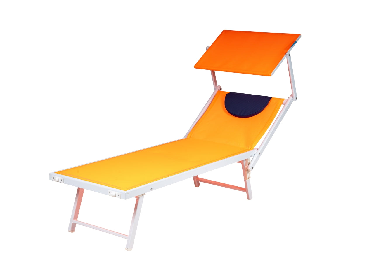 Lettino mare maxi king in alluminio e textilene corallo e blu 189x61x38 cm - Bakaji