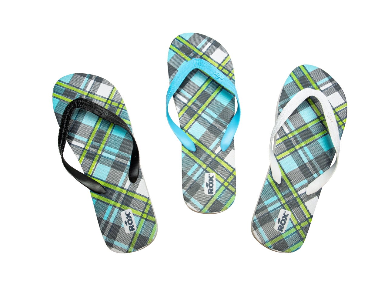 Infradito mare uomo in gomma fantasia tartan multicolor taglie 40/45 - Rox