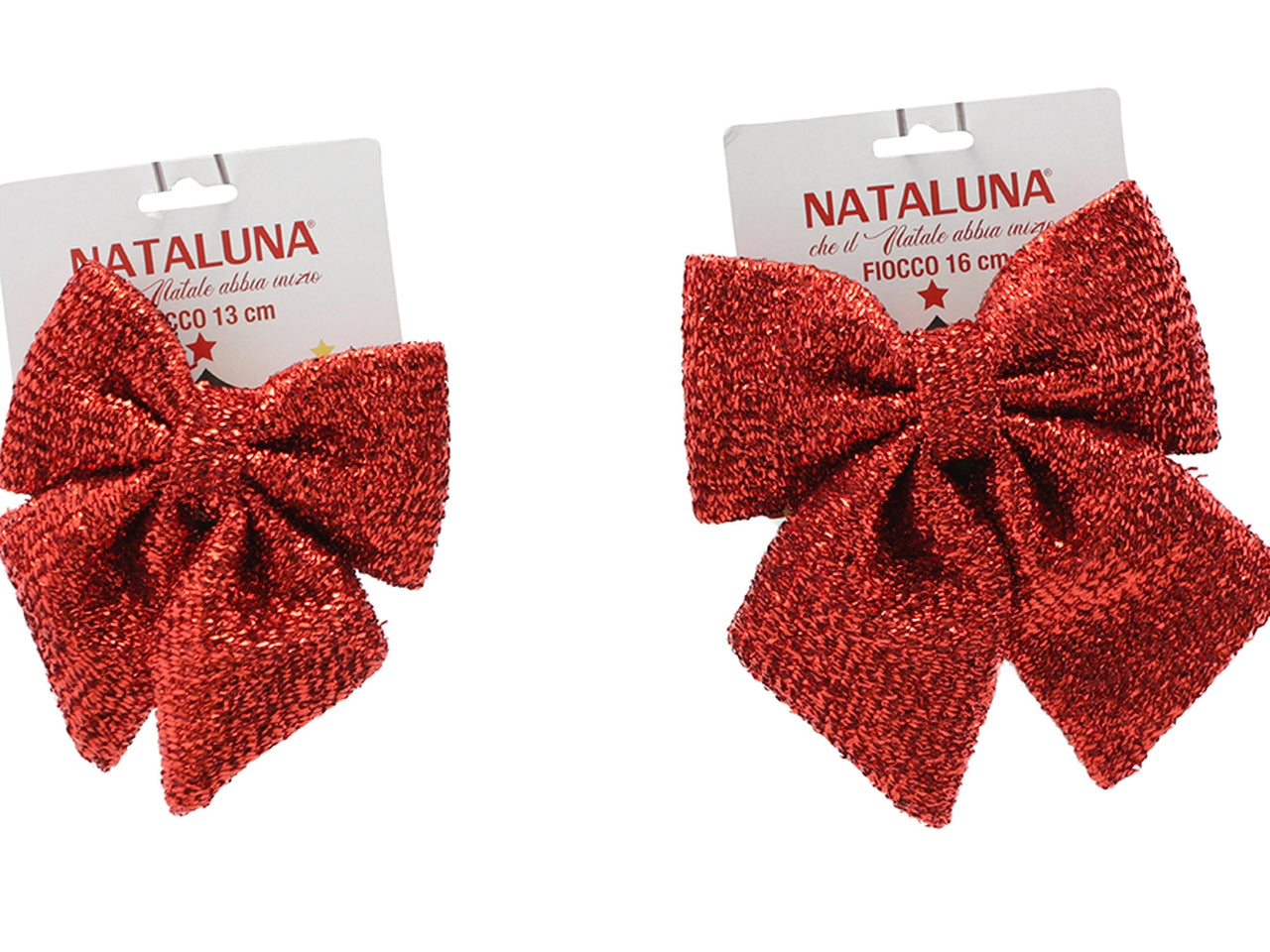 Fiocco imbottito in 2 misure assortite 13-16cm rosso