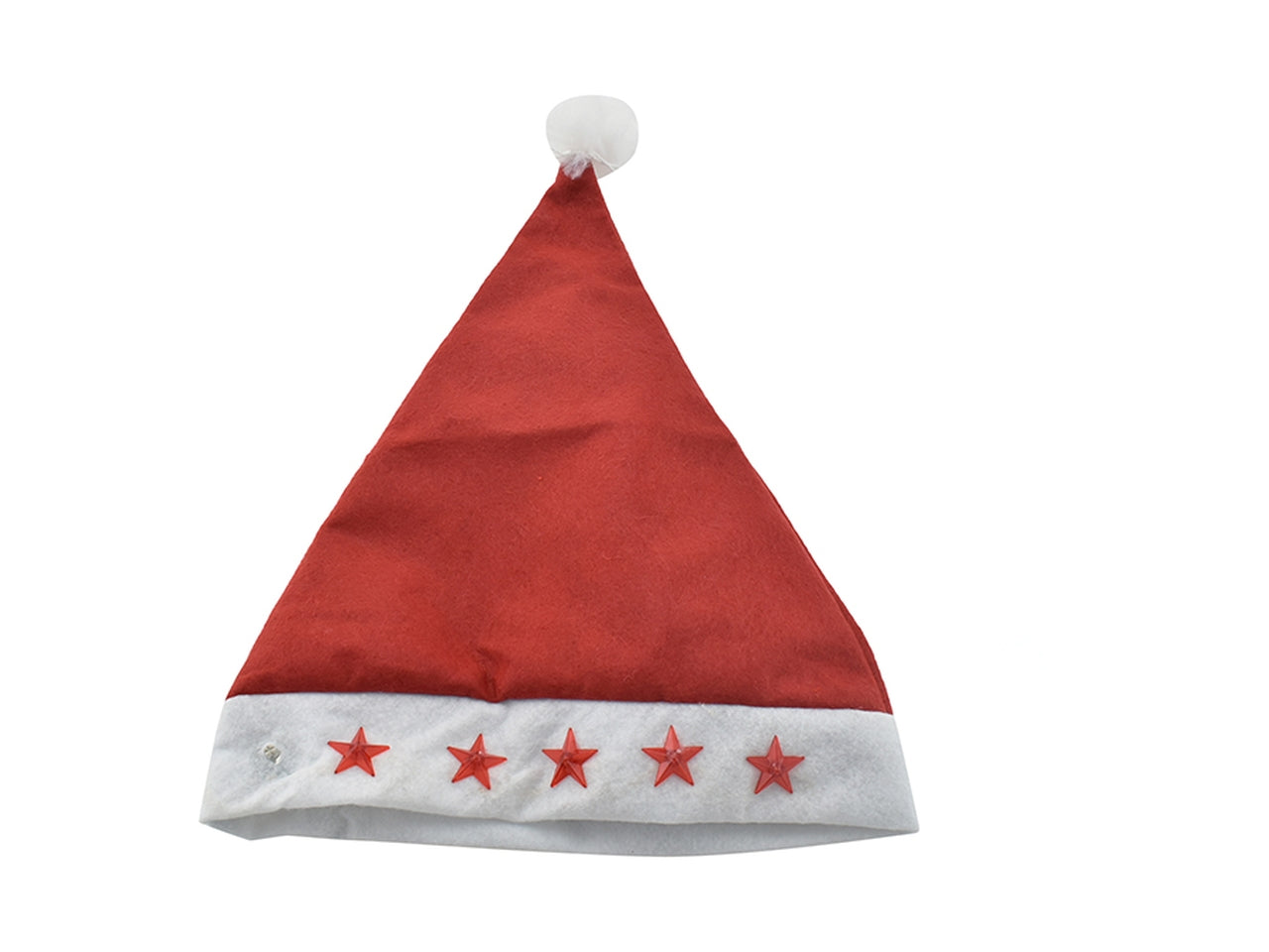 Cappello natalizio luminoso con stelle led 28x37cm