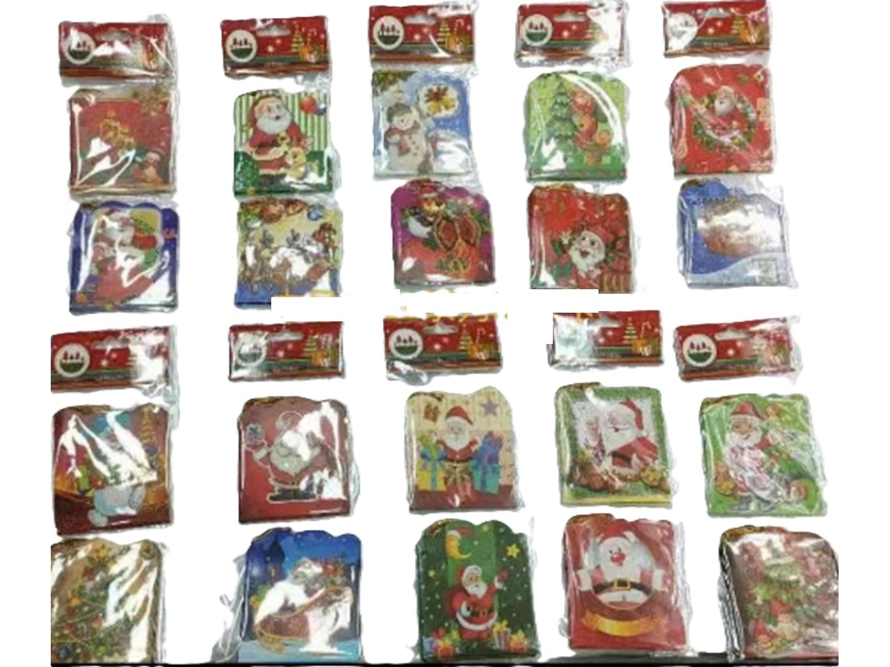 Chiudipacco natalizio set da 8 chiudipacco 8,3x7cm in 4 assortimenti