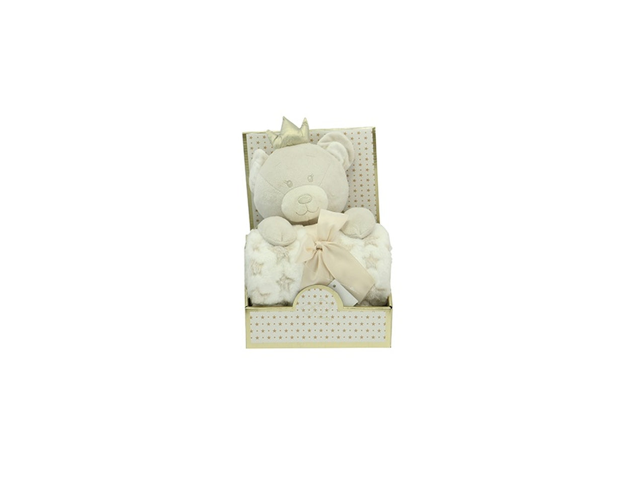Plaid 100x75cm con peluche 25cm beige