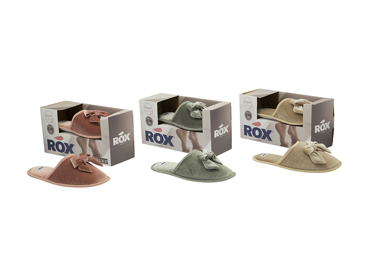 Rox pantofola da donna 36/41 in 3 assortimenti