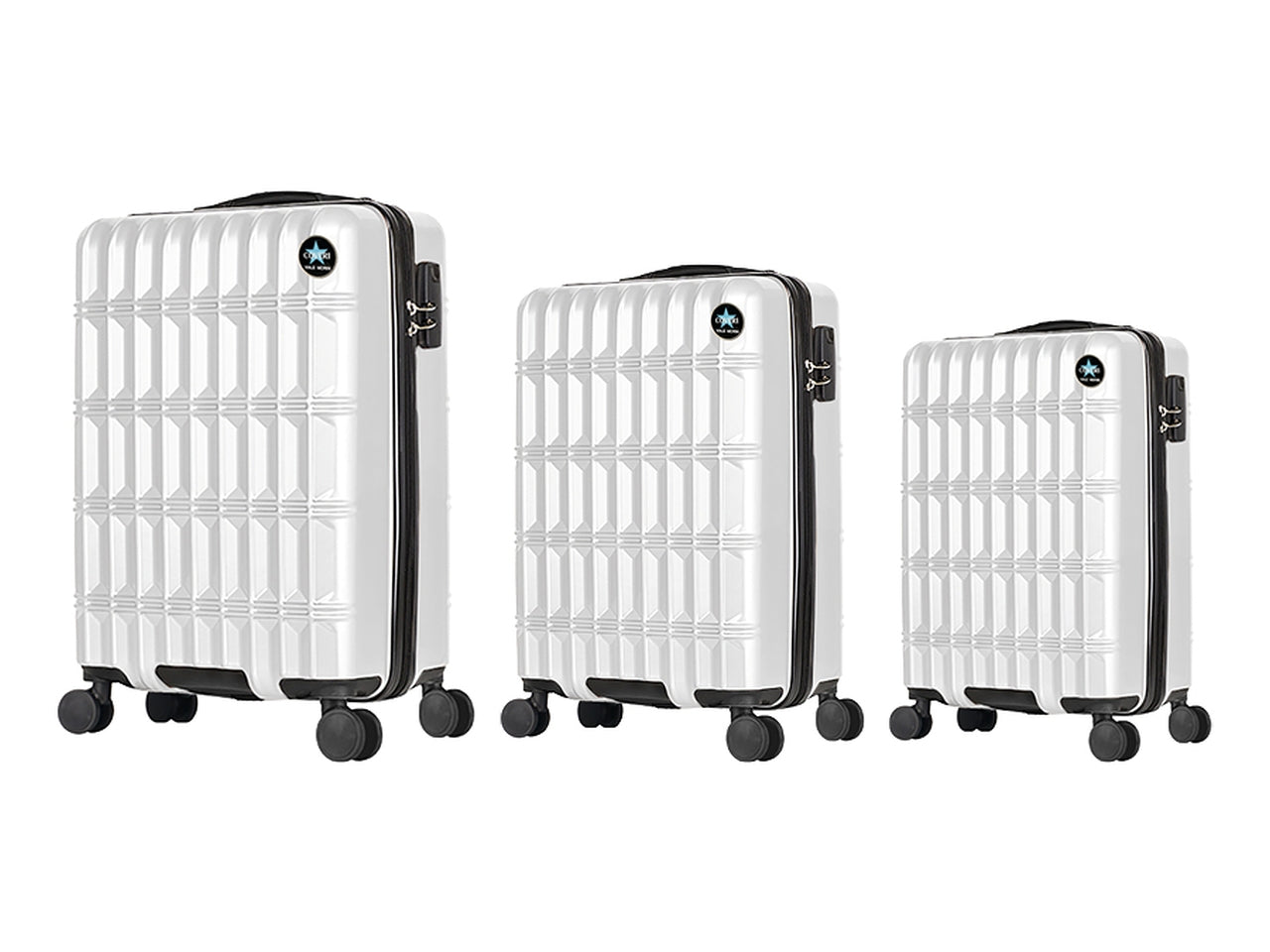 Coveri set 3 trolley h.56/66/76 norvegia bianco