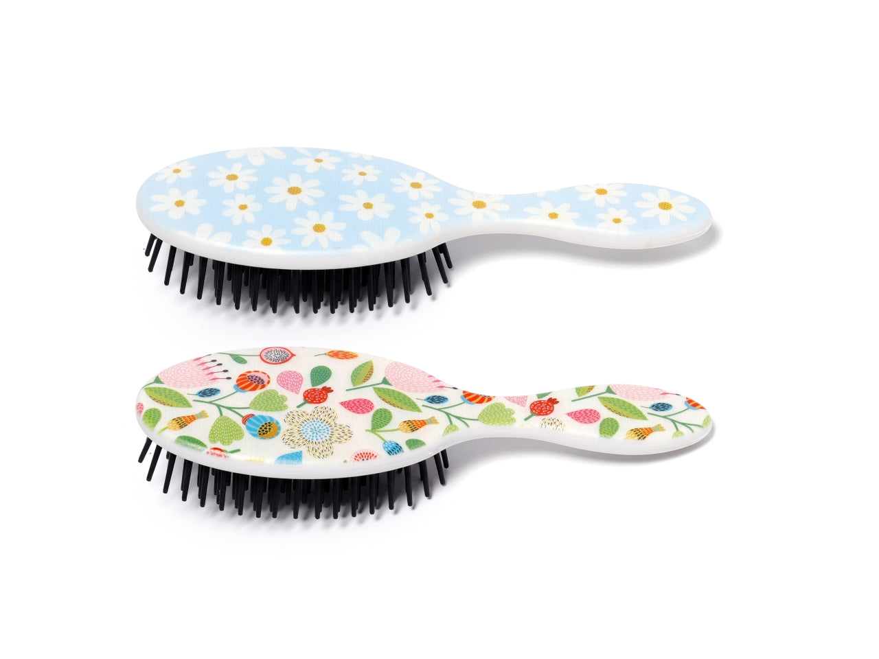 Spazzola per capelli con manico h.17cm con decoro sogno floreale