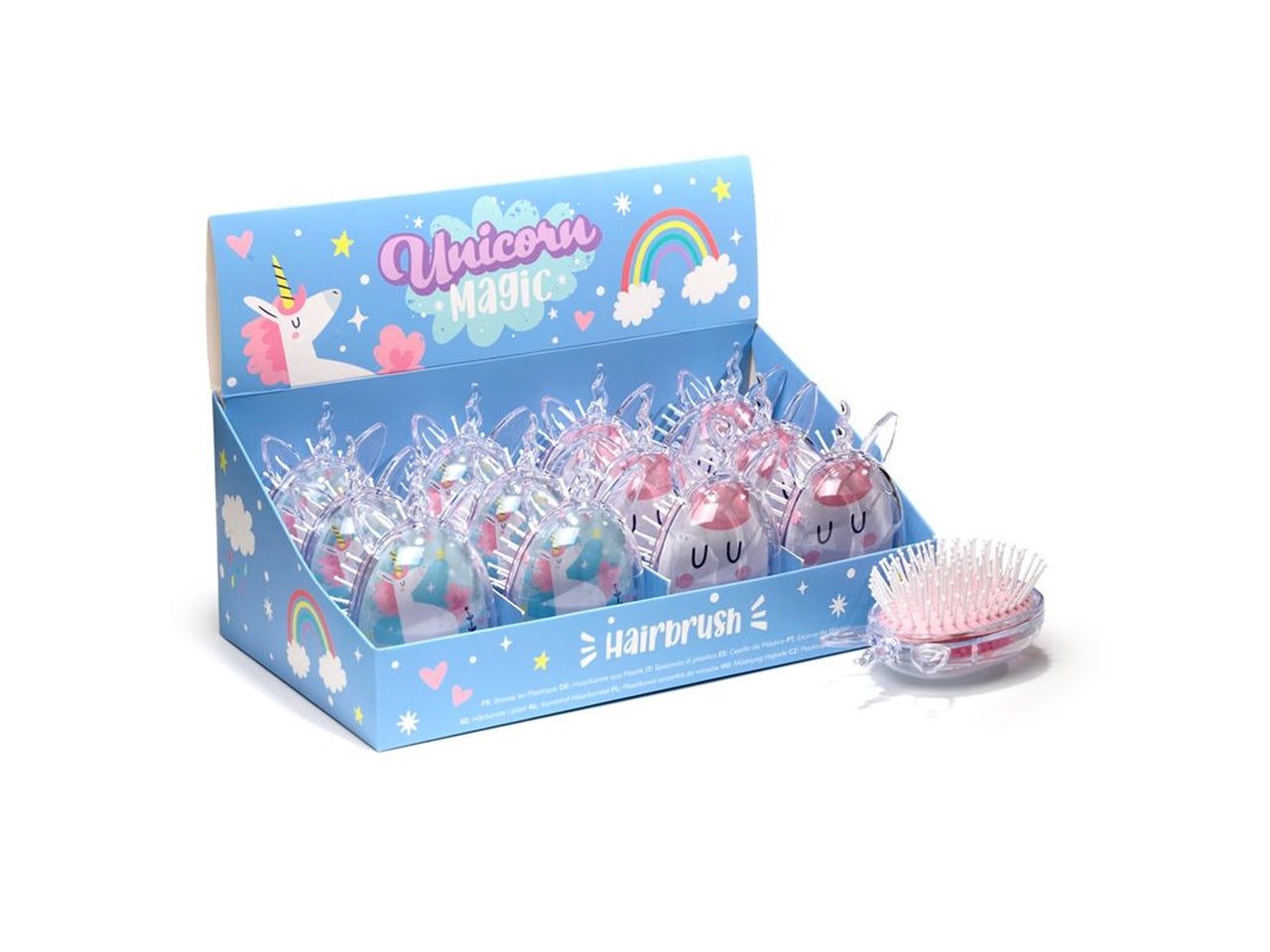 Spazzola per capelli per bambina a forma di unicorno con glitter - Puckator