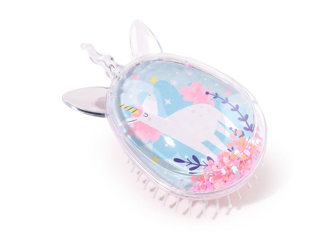 Spazzola per capelli per bambina a forma di unicorno con glitter - Puckator