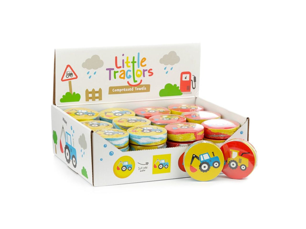 Asciugamano da viaggio compresso trattore, poliestere e cotone 30x30 cm - Puckator