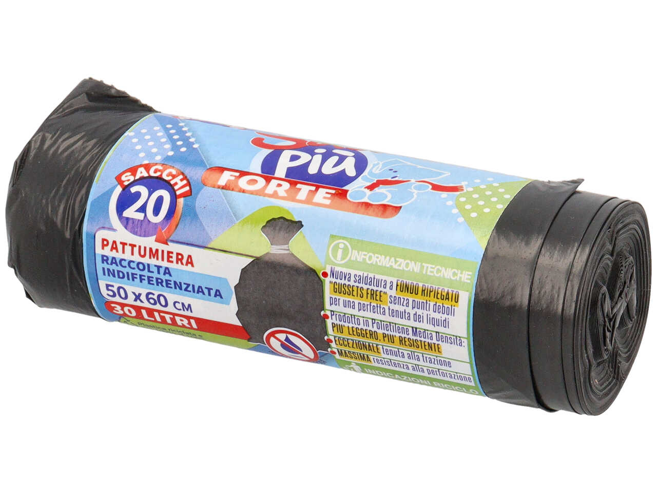 Sacchi pattumiera 50x60cm 20 pezzi s/l sp01