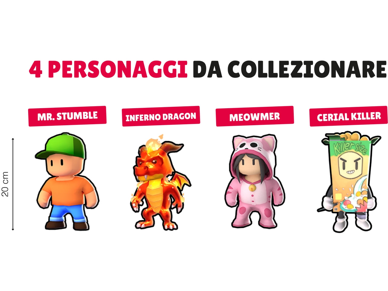 Stumble guys peluche misura 20cm 8 modelli assortiti