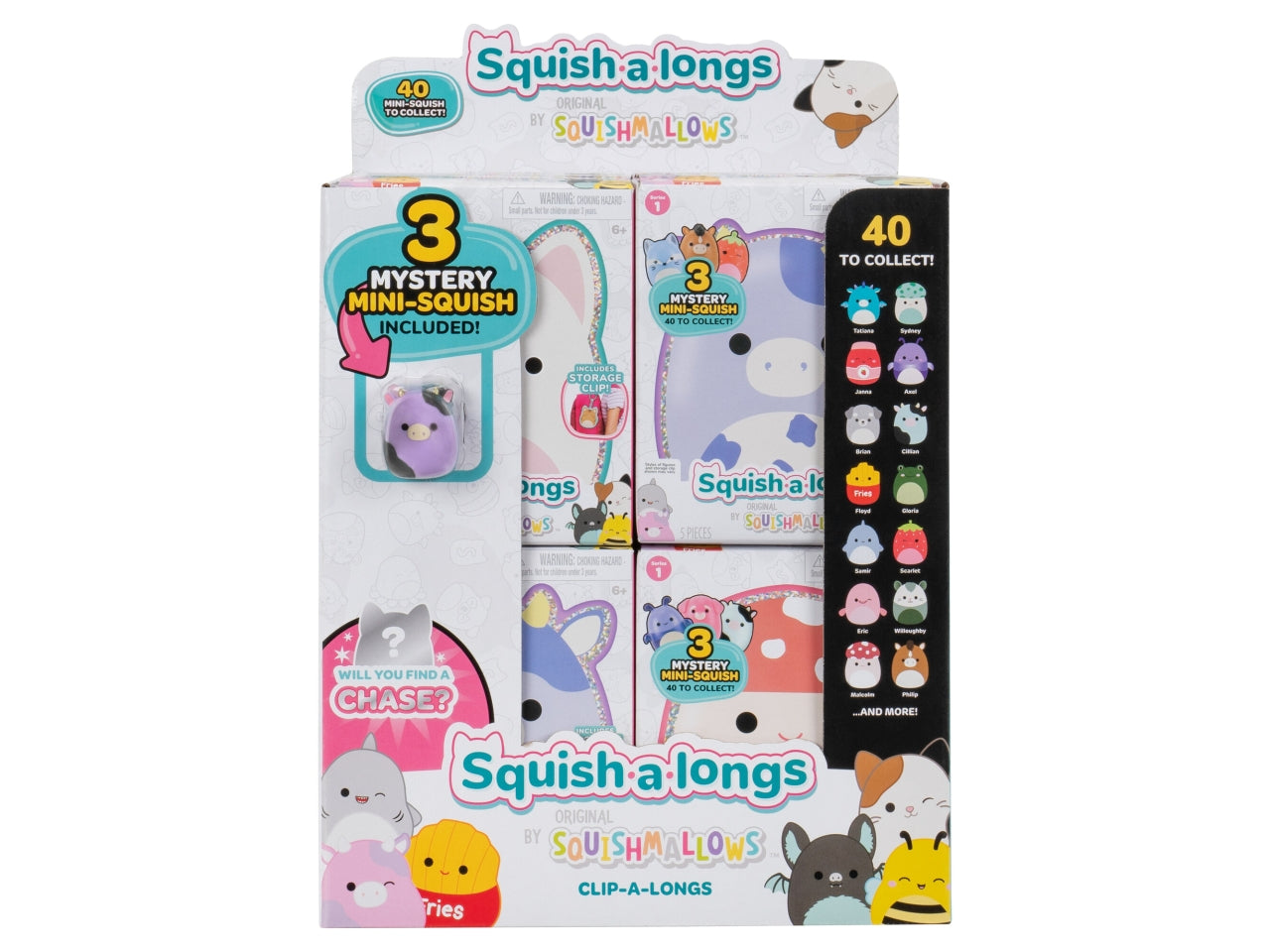 Squish A Long Porta-Charms Con 3 Personaggi Inclusi | Rei Toys