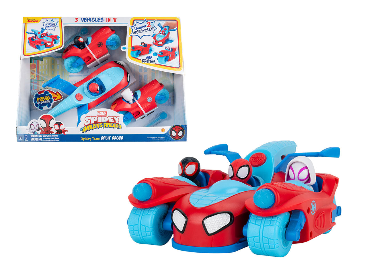 Veicolo deluxe 3 in 1 trasformabile Spidey Marvel | Rei Toys