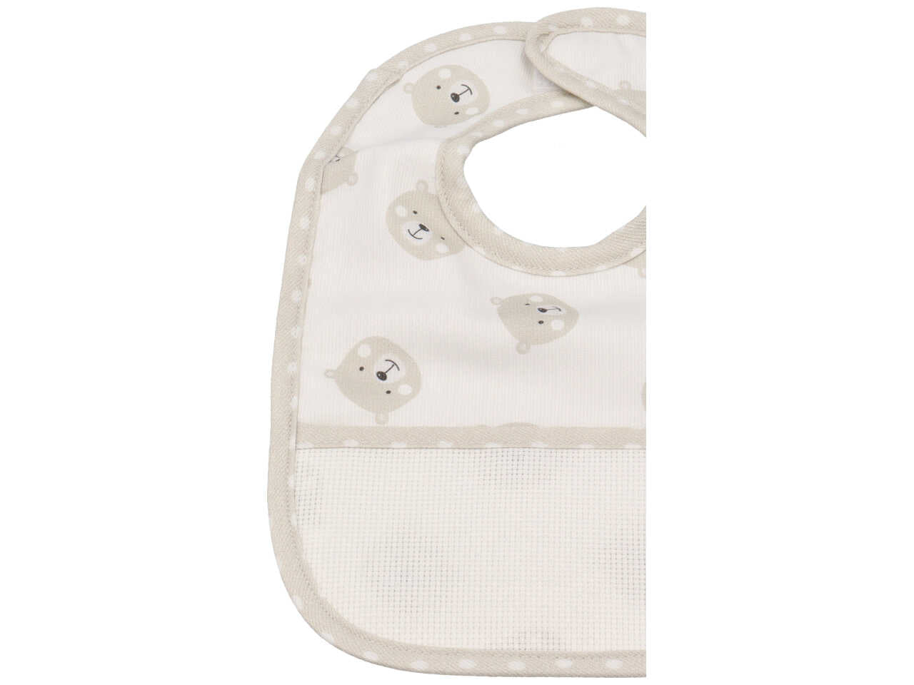 Bavetta bimbo panna e bianco cotone con tela aida per ricamo - La Chiocciolina