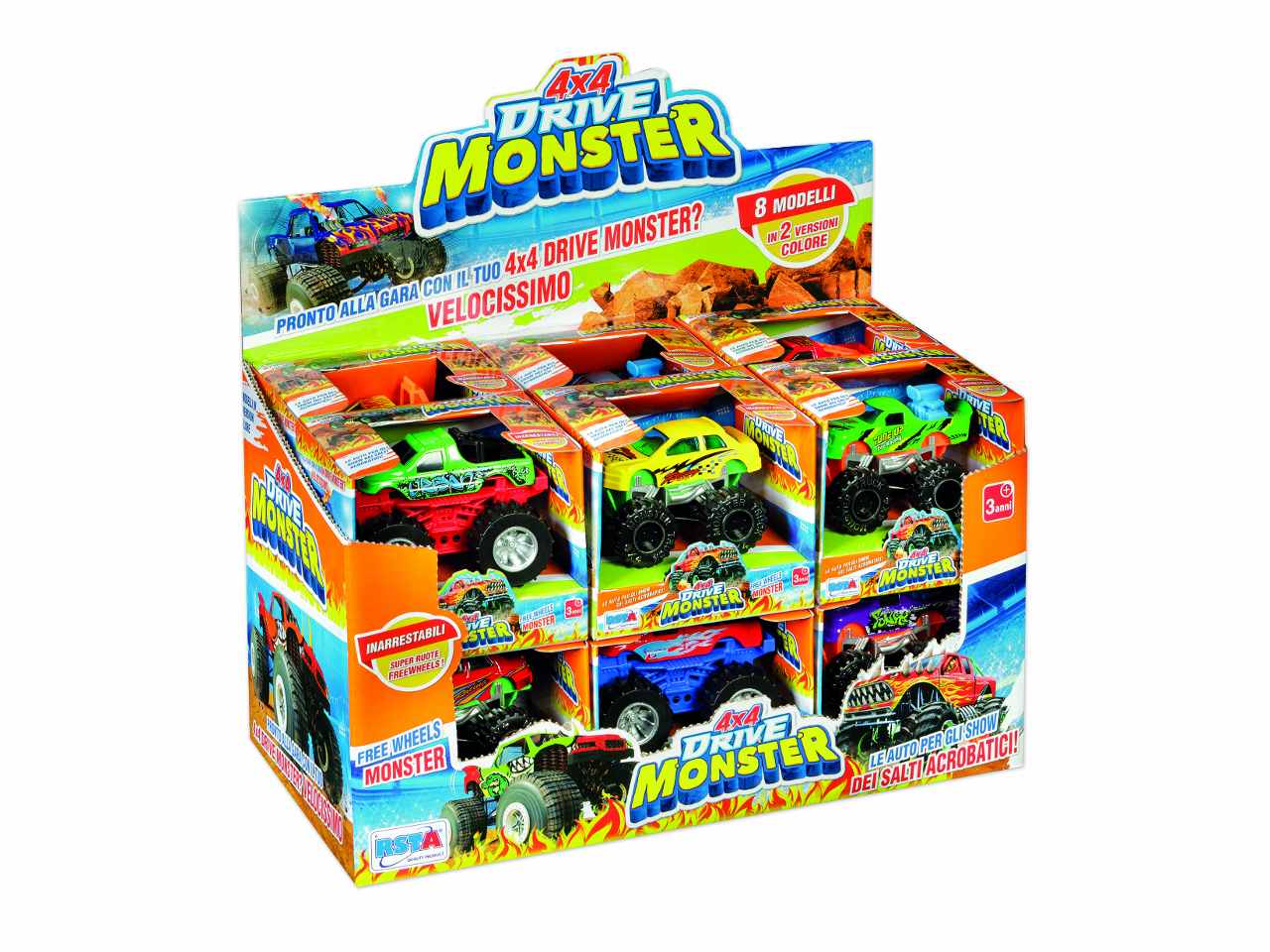 Auto die cast drive monster 12 modelli