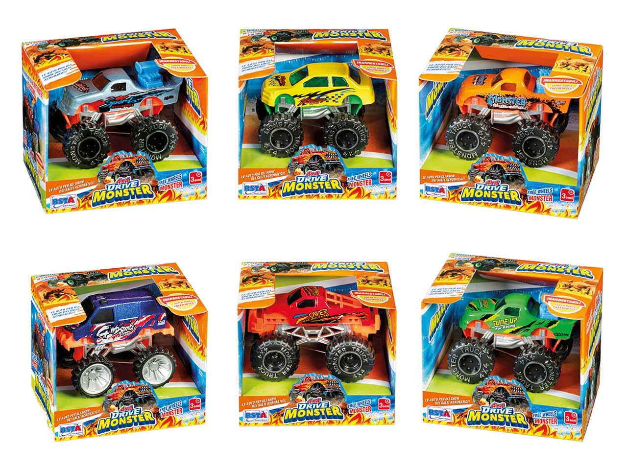 Auto die cast drive monster 12 modelli
