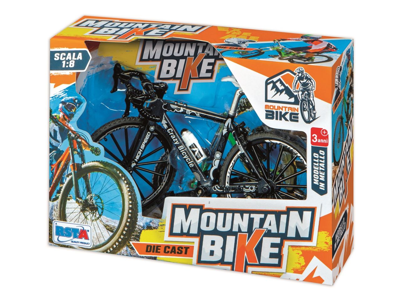 Mountain bike die cast in 3 colori assortiti
