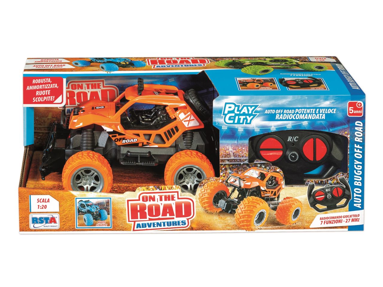 Auto buggy off road radiocomandata con 7 funzioni 27mhz scala 1:20 modelli assortiti