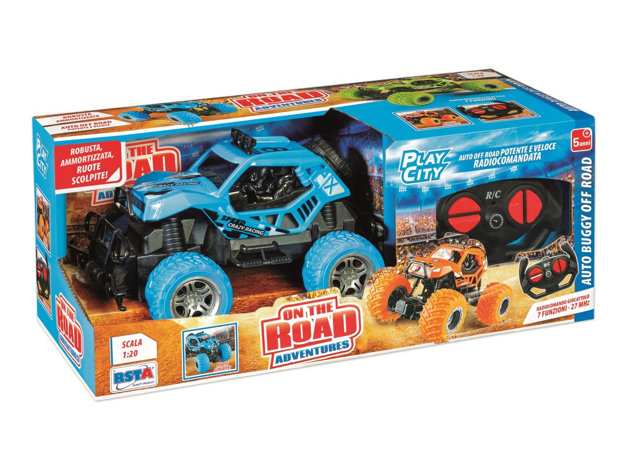 Auto buggy off road radiocomandata con 7 funzioni 27mhz scala 1:20 modelli assortiti