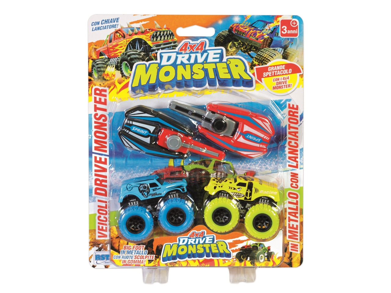 Set 2 auto drive monster die cast chiavi lancio