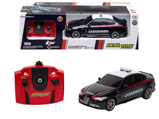 Auto radio comando 1:24 alfa romeo giulia carabinieri 2.4 ghz
