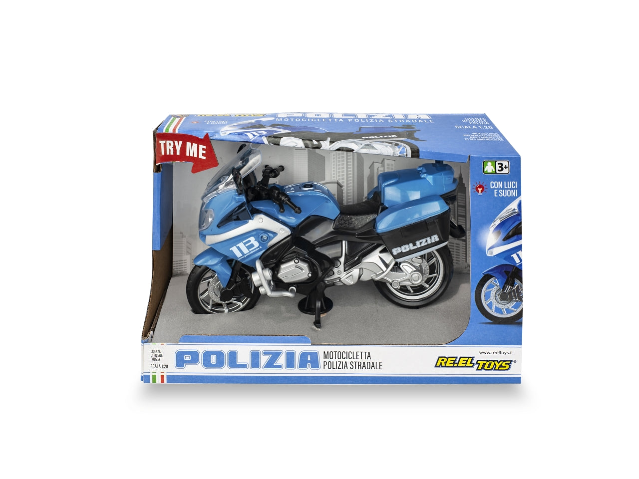 Moto polizia a frizione con luci e suoni