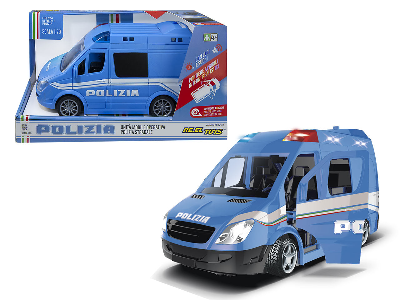 Unita' mobile di polizia a frizione con luci e suoni try me