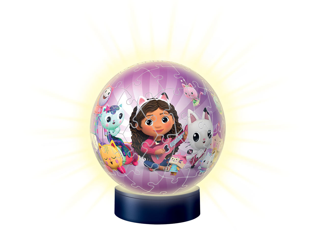 Nightlamp puzzle gabby's dollhouse composto da 72 pezzi per comporre una lampada da comodino a led con meccanismo di applauso $