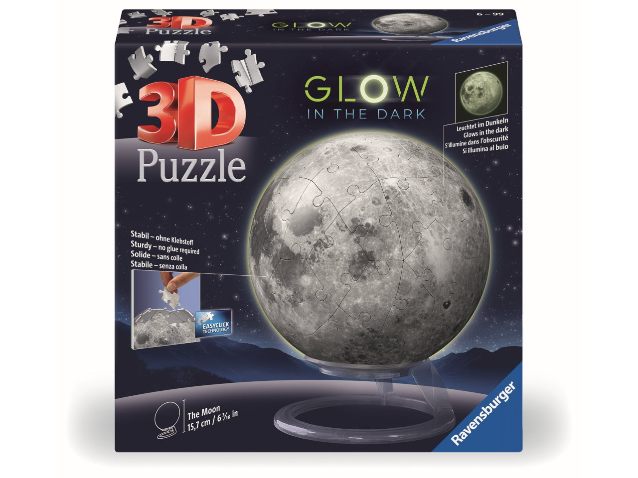 Puzzle 3D Glow in the dark, Idea Regalo per Bambini 6+ anni, Gioco Educativo e Stimolante, 72 pezzi - Ravensburger