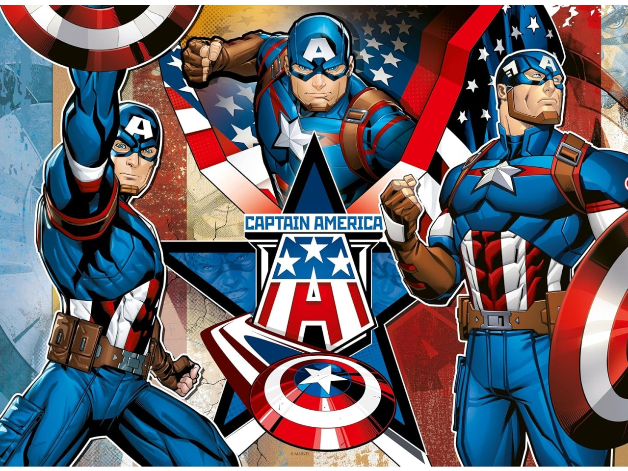 Puzzle 100 Pezzi XXL Marvel Avengers, Capitan America, Idea Regalo per Bambini 6+ Anni, Gioco Educativo - Ravensburger