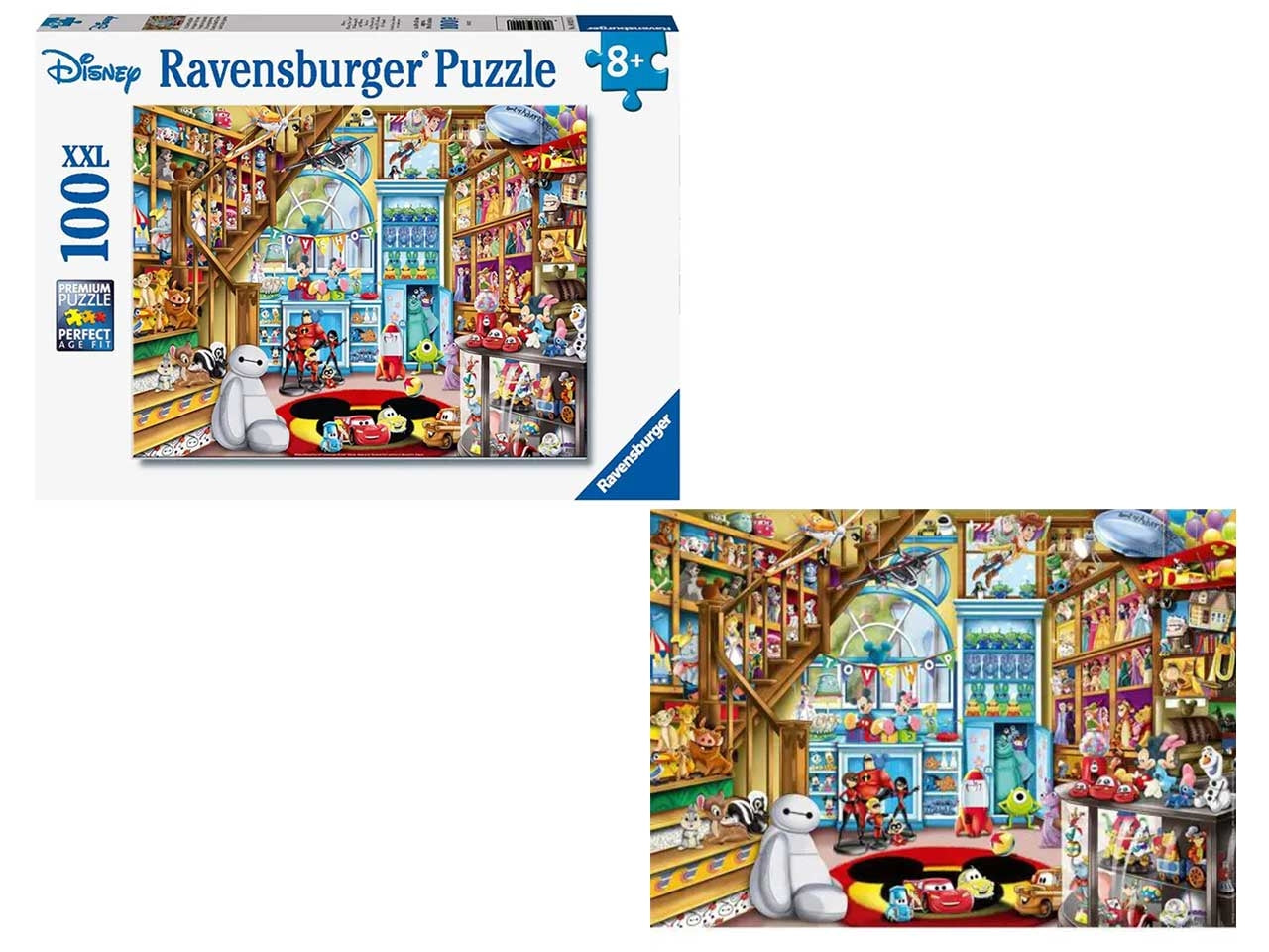 Puzzle 100 Pezzi XXL Disney Pixar Toy Shop, Idea Regalo per Bambini 8+ Anni, Cartoni Animati, Gioco Educativo - Ravensburger
