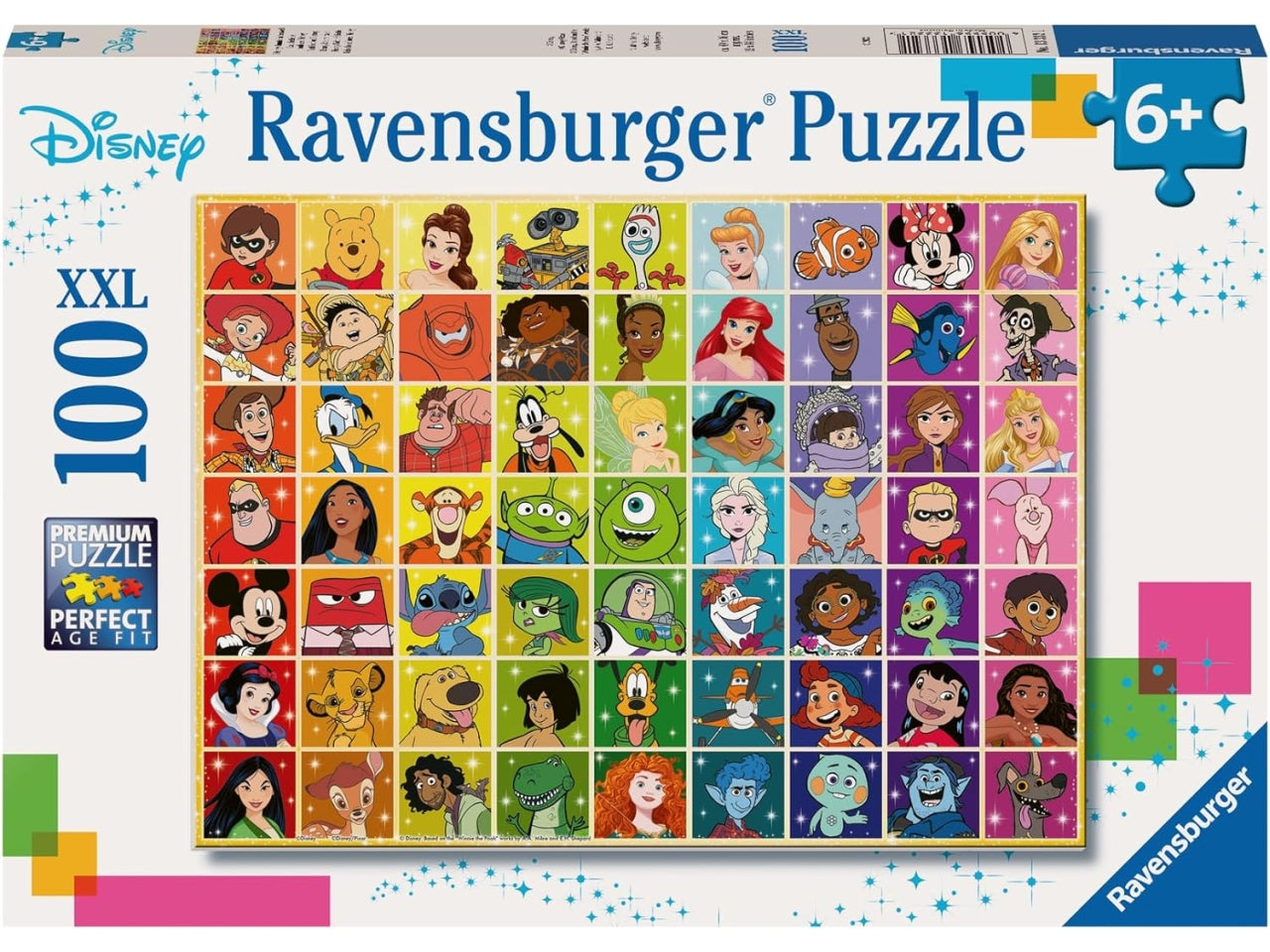 Puzzle 100 Pezzi XXL Disney Multicharacter, Idea Regalo per Bambini 6+ Anni, Personaggi Cartoni Animati, Gioco Educativo - Ravensburger
