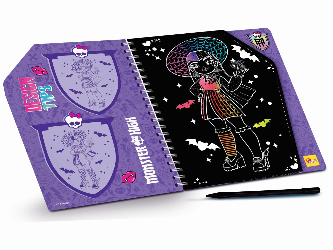 Monster high libro colorato da grattare con penna per bambine 4+ - Lisciani