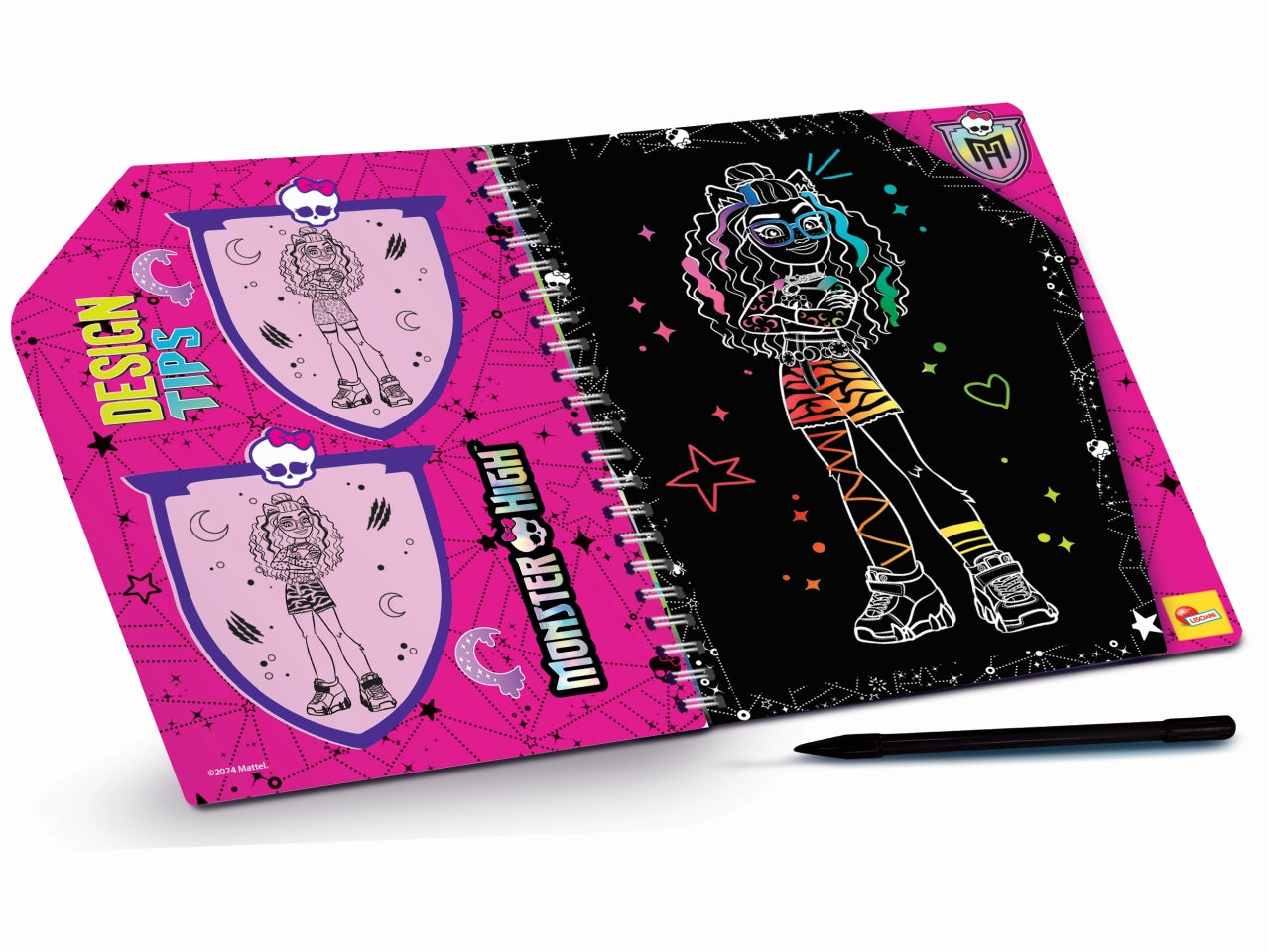 Monster high libro con spirale colorato da grattare piÃ¹ penna per bambine 4+ - Lisciani