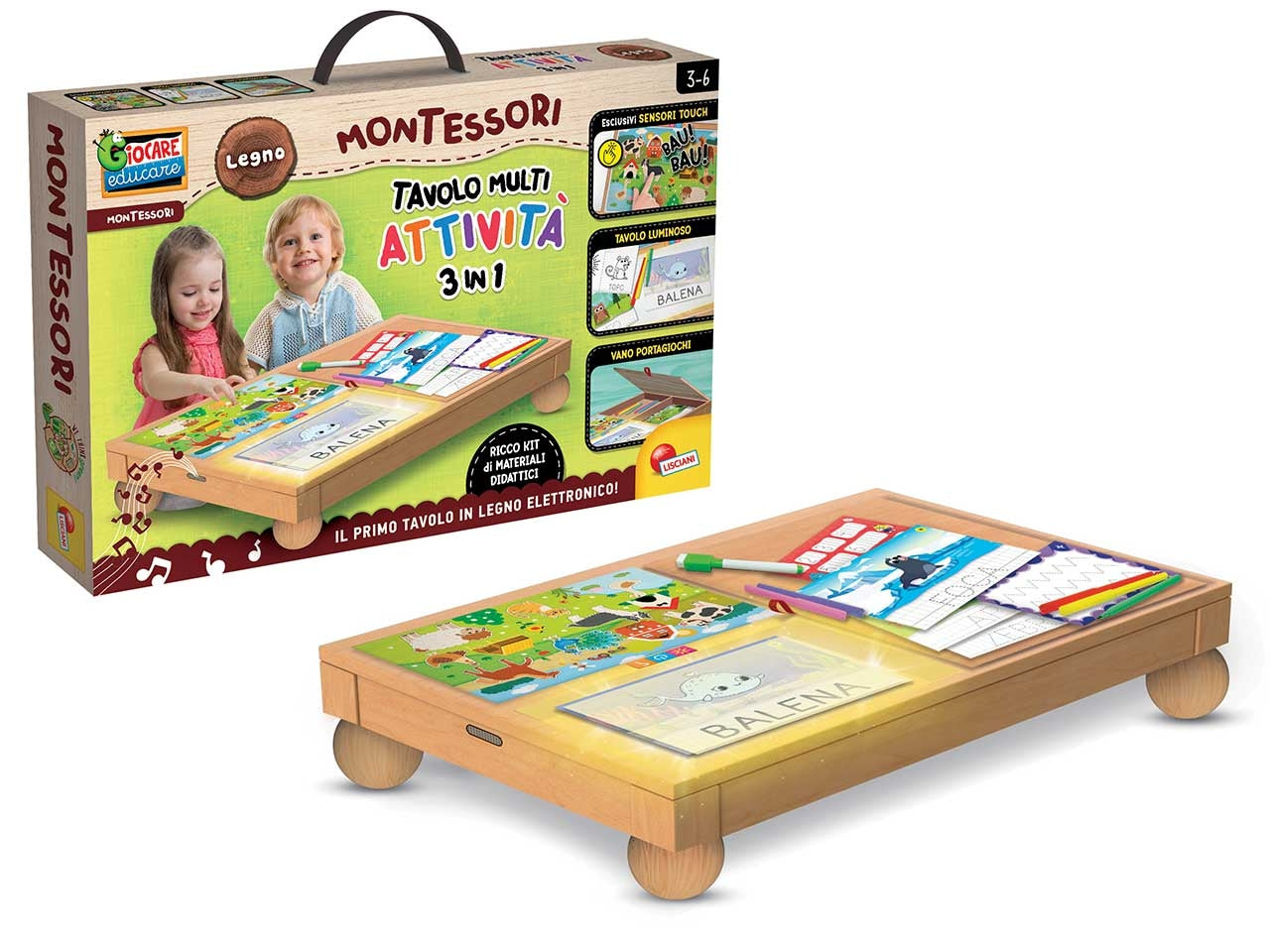 Montessori legno tavolo multi attivita'