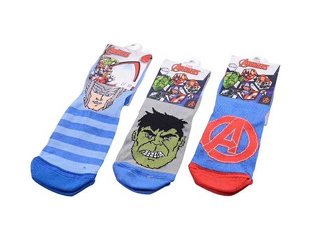 Avengers calza corta taglie 23/26+27/30+31/34 assortiti