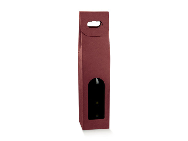 Portabottiglia kraft bordeaux 1 posto 9x9x38cm