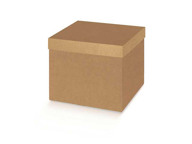 Scatola fondo con coperchio 30x30x30cm avana