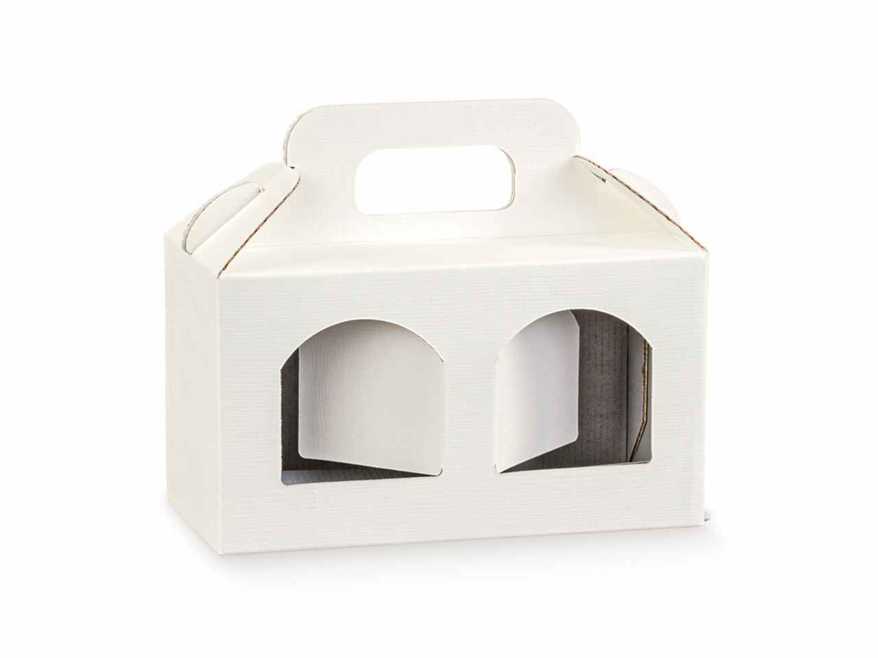 Scatola seta bianco portavasetto 3 posti 17x8x9cm