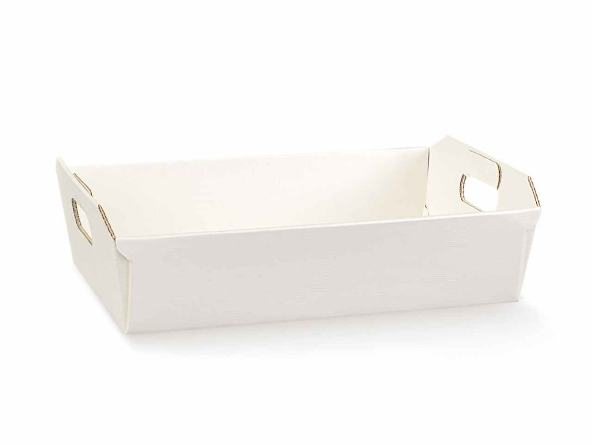 Cesto cartone seta bianca 40x30x12cm