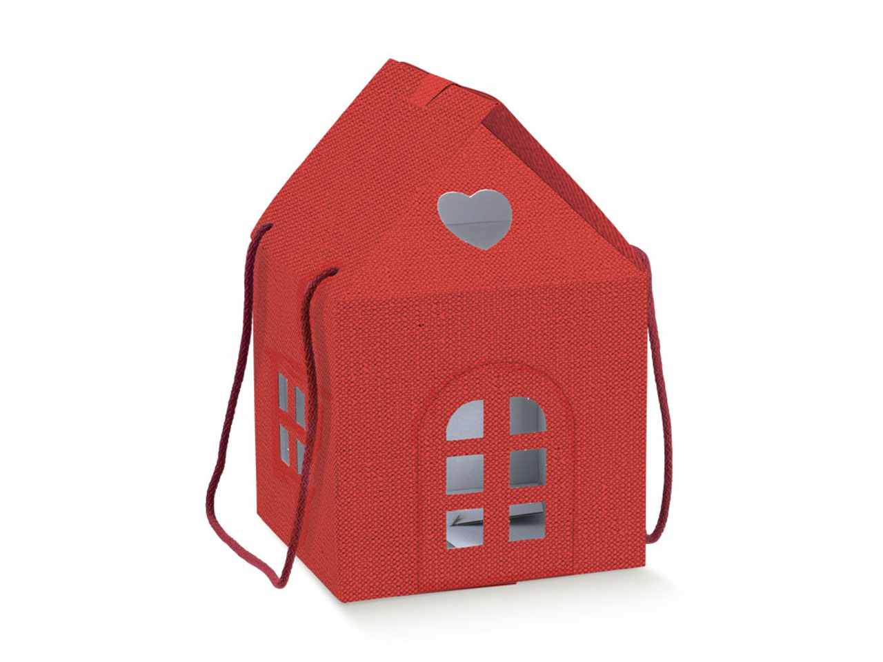 Casetta con cordino 200x200x180 linea lino rosso