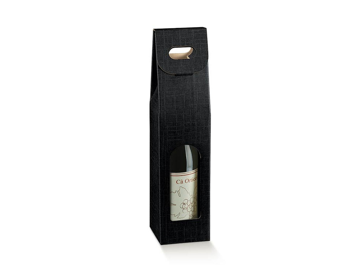 Seta nero portabottiglia 1posto 9x9x38,5cm