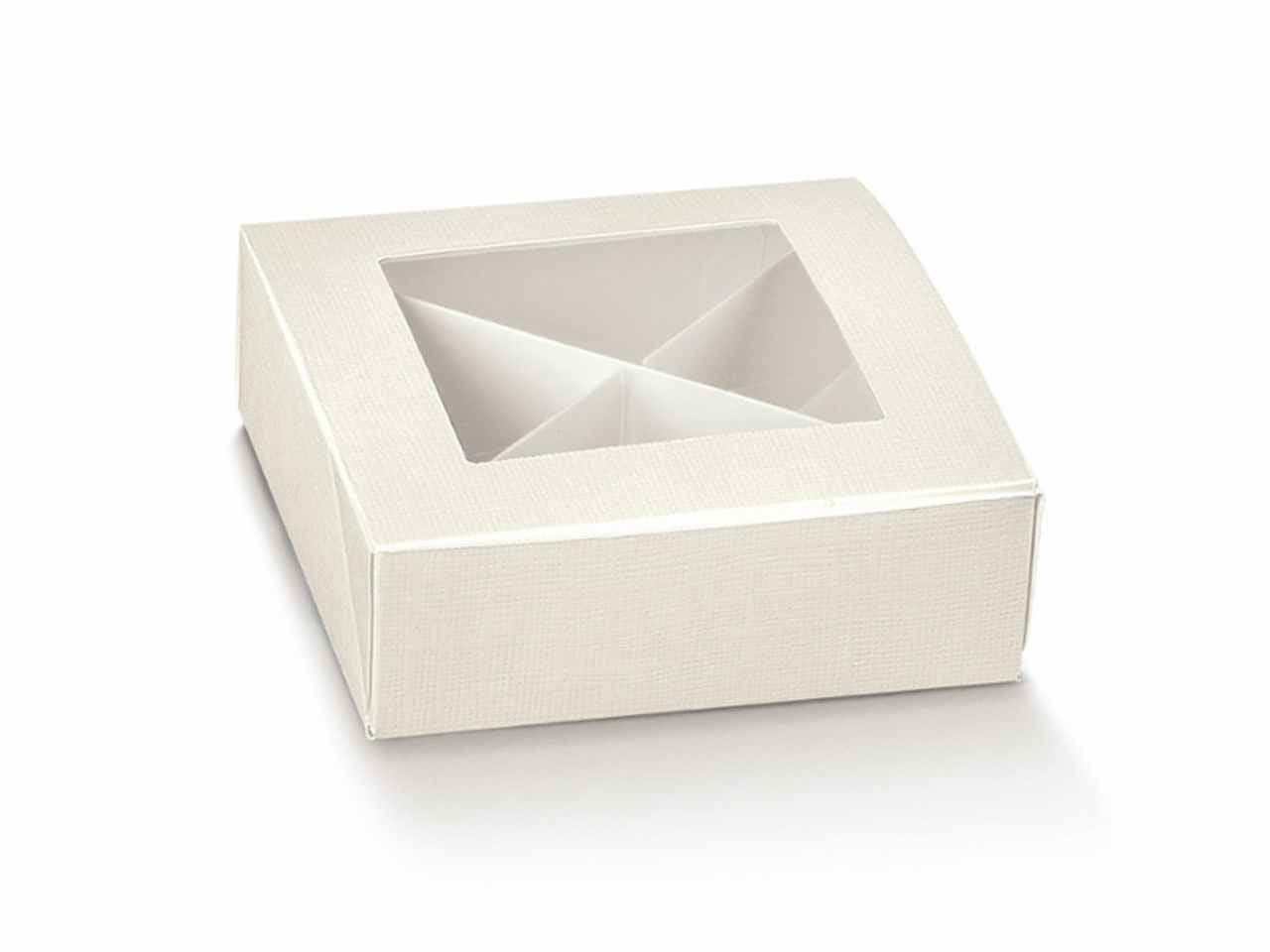 Linea bianca scatola con finestra 12x12x4cm