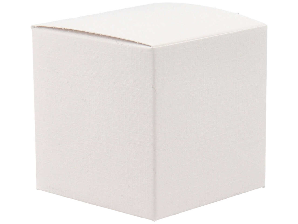 Scatola linea fibra bianca pieghevole misura 7x7x7cm