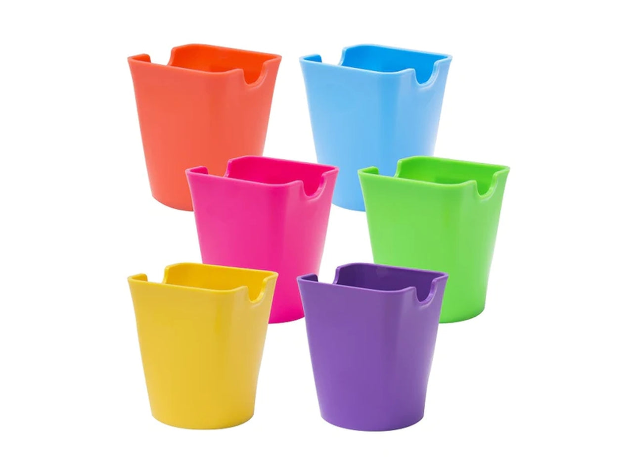 Bicchiere multiuso in plastica colori assortiti, 9,5x8x8 cm - Scatto