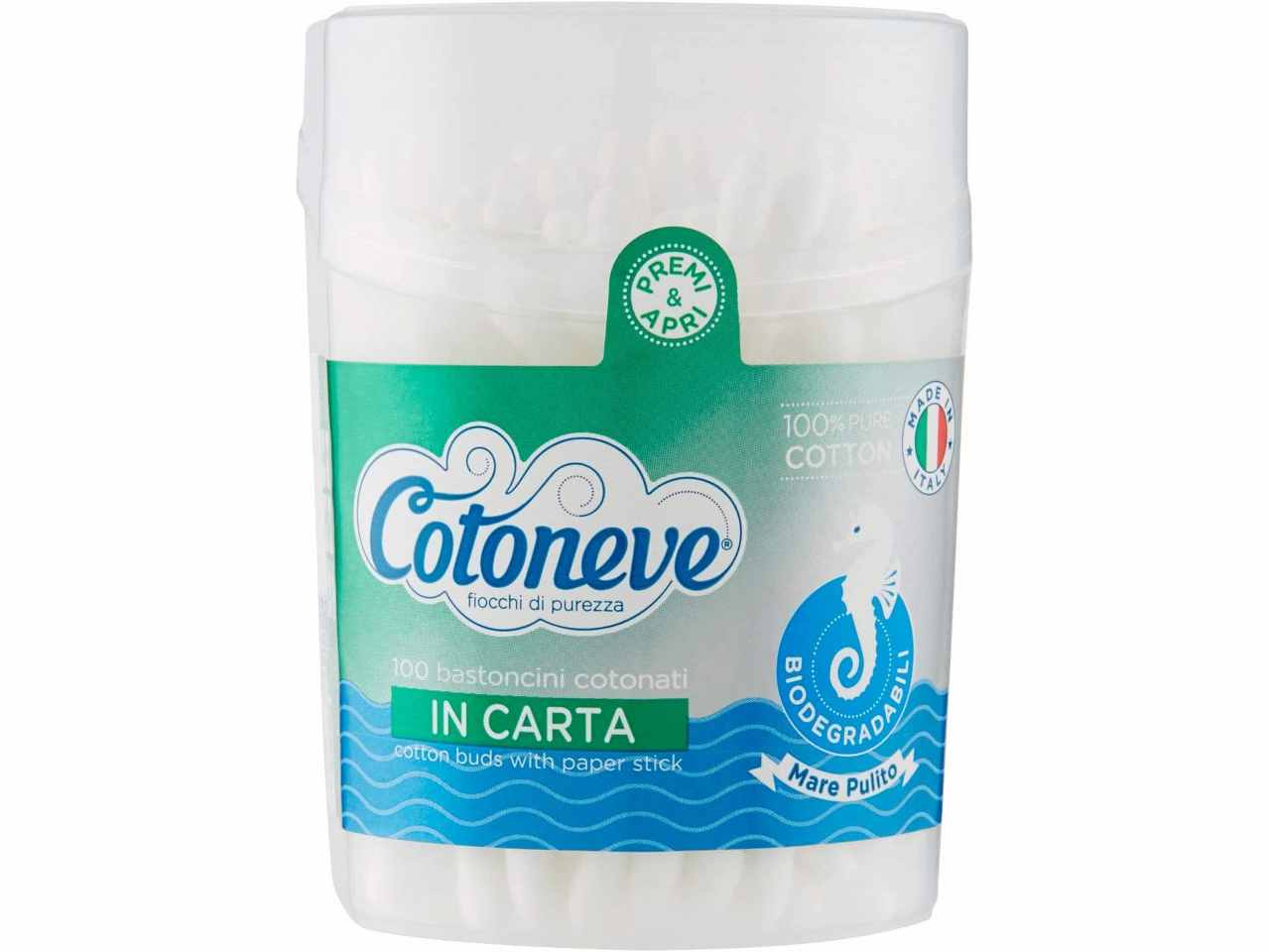 Cotoneve cotton fioc 100 pezzi bio 1601