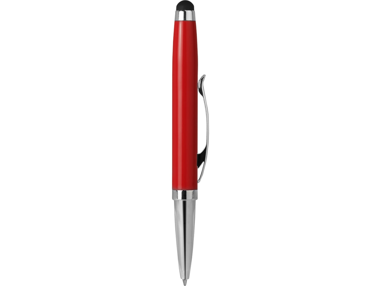 Penna sfera con touchscreen in metallo colore rosso