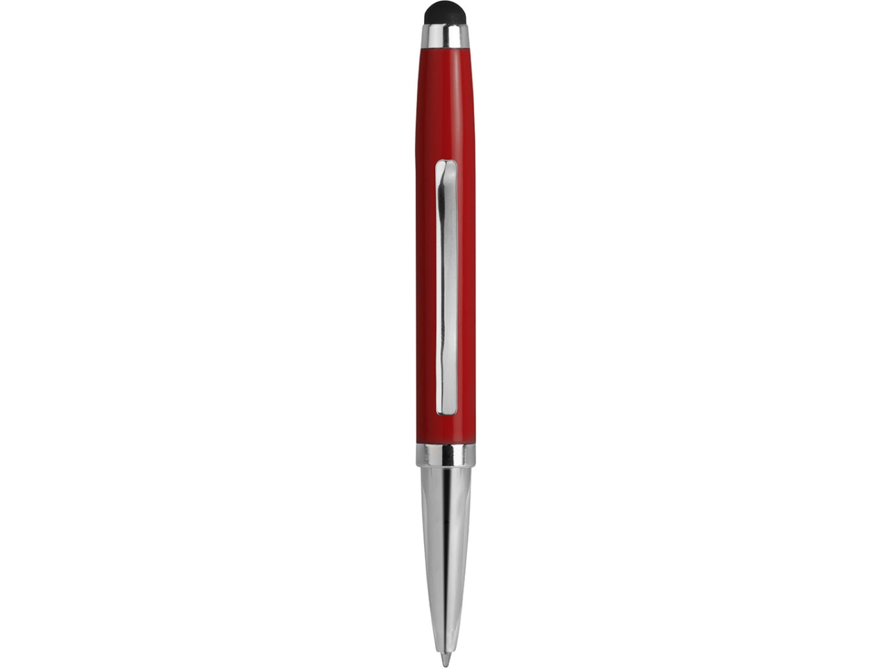 Penna sfera con touchscreen in metallo colore rosso